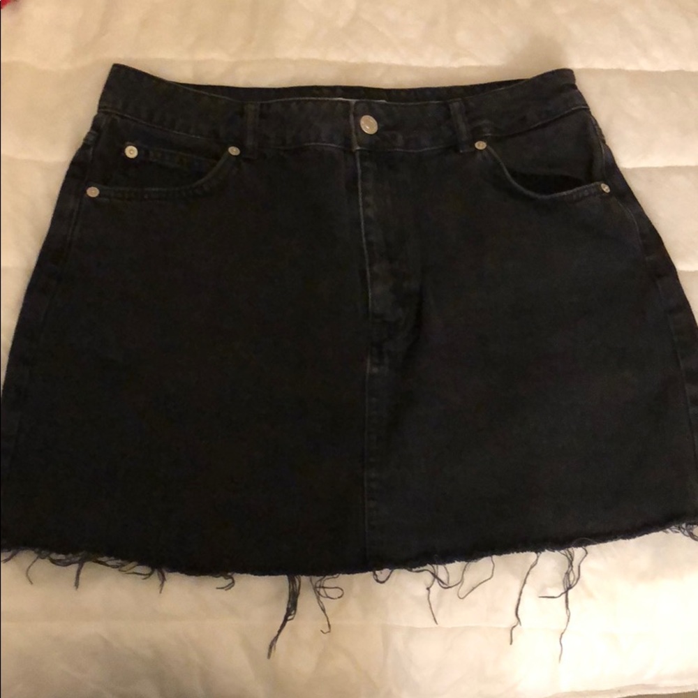 Topshop Moto black denim skirt